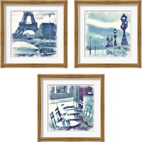 Framed Paris in Blue 3 Piece Framed Art Print Set