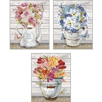 Framed 'Bouquets of Inspiration 3 Piece Art Print Set' border=