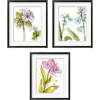Framed 'Spring Contours 3 Piece Framed Art Print Set' border=