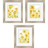 Framed 'Sunshine Meadow 3 Piece Framed Art Print Set' border=