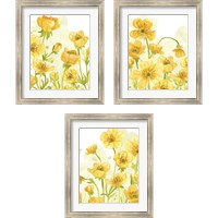 Framed 'Sunshine Meadow 3 Piece Framed Art Print Set' border=