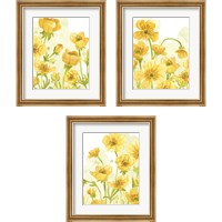 Framed 'Sunshine Meadow 3 Piece Framed Art Print Set' border=