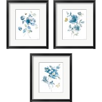 Framed 'Blues of Summer Gilded 3 Piece Framed Art Print Set' border=