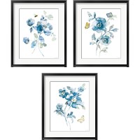 Framed 'Blues of Summer Gilded 3 Piece Framed Art Print Set' border=