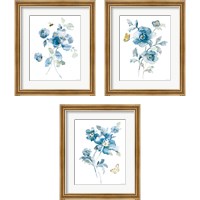 Framed 'Blues of Summer Gilded 3 Piece Framed Art Print Set' border=