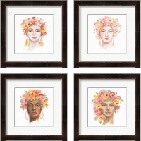 Framed 'International Woman 4 Piece Framed Art Print Set' border=