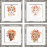Framed 'International Woman 4 Piece Framed Art Print Set' border=