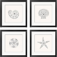 Framed Sea Charms Silver 4 Piece Framed Art Print Set