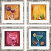 Framed 'Cheers  4 Piece Framed Art Print Set' border=