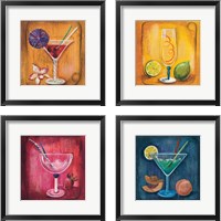 Framed 'Cheers  4 Piece Framed Art Print Set' border=