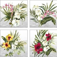 Framed 'Beautiful Orchids 4 Piece Art Print Set' border=