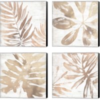 Framed 'Neutral Palm Fossil 4 Piece Canvas Print Set' border=