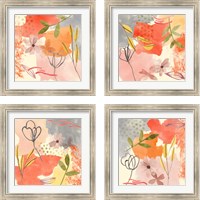 Framed Flower Shimmer  4 Piece Framed Art Print Set