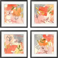 Framed Flower Shimmer  4 Piece Framed Art Print Set