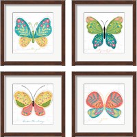 Framed 'Butterfly Inspiration 4 Piece Framed Art Print Set' border=