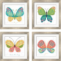 Framed Butterfly Inspiration 4 Piece Framed Art Print Set