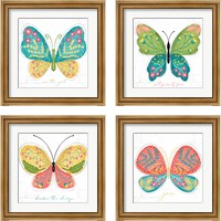 Framed 'Butterfly Inspiration 4 Piece Framed Art Print Set' border=