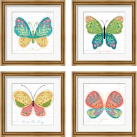 Framed Butterfly Inspiration 4 Piece Framed Art Print Set