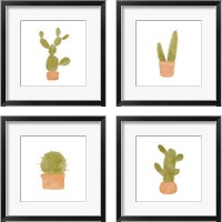 Framed Watercolor Cactus 4 Piece Framed Art Print Set
