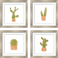 Framed Watercolor Cactus 4 Piece Framed Art Print Set