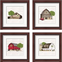 Framed Spring & Summer Barn Quilt 4 Piece Framed Art Print Set