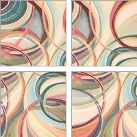 Framed 'Overlapping Rings 4 Piece Art Print Set' border=