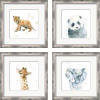 Framed 'Baby Animals 4 Piece Framed Art Print Set' border=