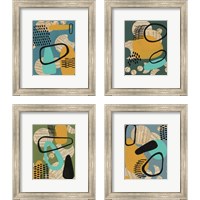 Framed 'Contemporary Configuration 4 Piece Framed Art Print Set' border=