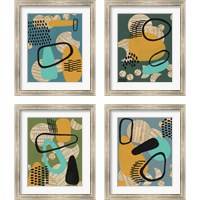 Framed 'Contemporary Configuration 4 Piece Framed Art Print Set' border=