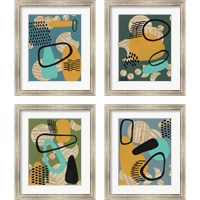 Framed 'Contemporary Configuration 4 Piece Framed Art Print Set' border=