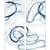 Framed 'Lazuli  4 Piece Art Print Set' border=