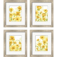 Framed 'Sunshine Meadow 4 Piece Framed Art Print Set' border=