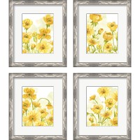 Framed 'Sunshine Meadow 4 Piece Framed Art Print Set' border=