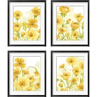 Framed 'Sunshine Meadow 4 Piece Framed Art Print Set' border=