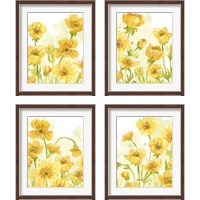 Framed 'Sunshine Meadow 4 Piece Framed Art Print Set' border=