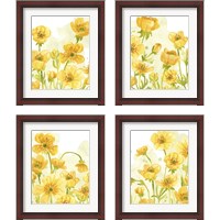 Framed 'Sunshine Meadow 4 Piece Framed Art Print Set' border=