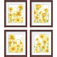 Framed 'Sunshine Meadow 4 Piece Framed Art Print Set' border=