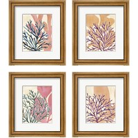 Framed 'Chromatic Sea Tangle 4 Piece Framed Art Print Set' border=