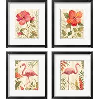 Framed 'Tropical Garden 4 Piece Framed Art Print Set' border=