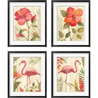 Framed 'Tropical Garden 4 Piece Framed Art Print Set' border=