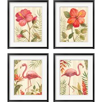 Framed 'Tropical Garden 4 Piece Framed Art Print Set' border=