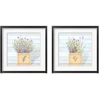 Framed Lavender and Wood Square 2 Piece Framed Art Print Set
