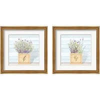 Framed Lavender and Wood Square 2 Piece Framed Art Print Set