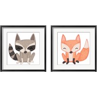 Framed 'Fox & Raccoon 2 Piece Framed Art Print Set' border=