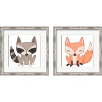 Framed Fox & Raccoon 2 Piece Framed Art Print Set