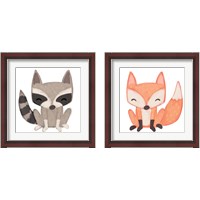 Framed 'Fox & Raccoon 2 Piece Framed Art Print Set' border=