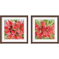 Framed Vibrant Poinsettias 2 Piece Framed Art Print Set