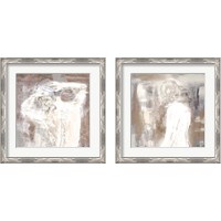Framed 'Neutral Figure on Abstract Square 2 Piece Framed Art Print Set' border=