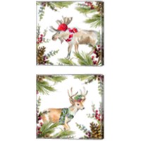 Framed Holiday Animal 2 Piece Canvas Print Set