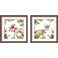 Framed 'Holiday Animal 2 Piece Framed Art Print Set' border=
